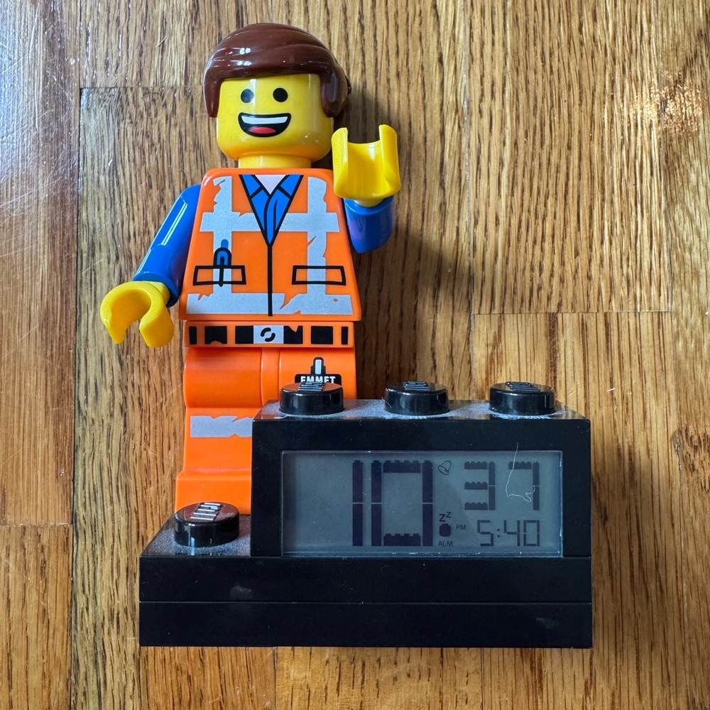 LEGO Orange and Blue Minifigure Clock